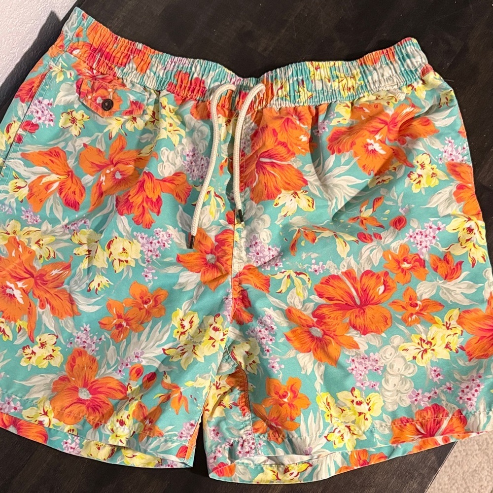 Polo Ralph Lauren Swimwear Tropical Hawaiian  Swim Trunks Size XL Vacation